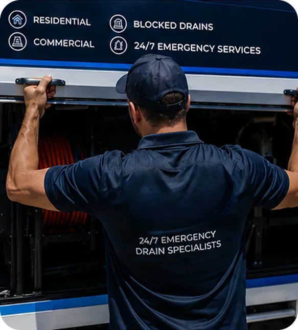 A licensed Ryde plumber at the service van
